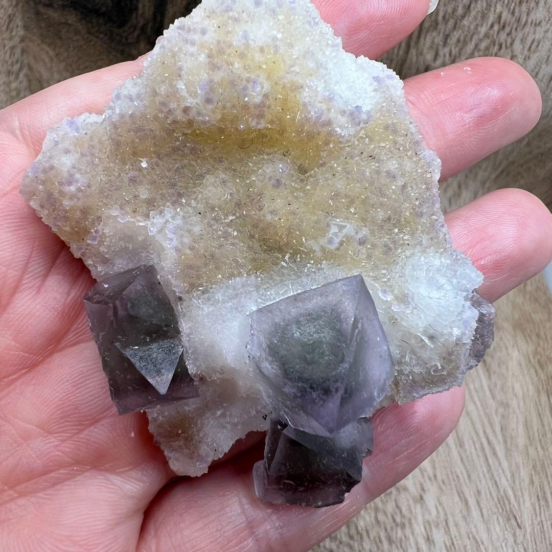 八面体 フローライト 水晶 共生 鉱物 標本 原石
