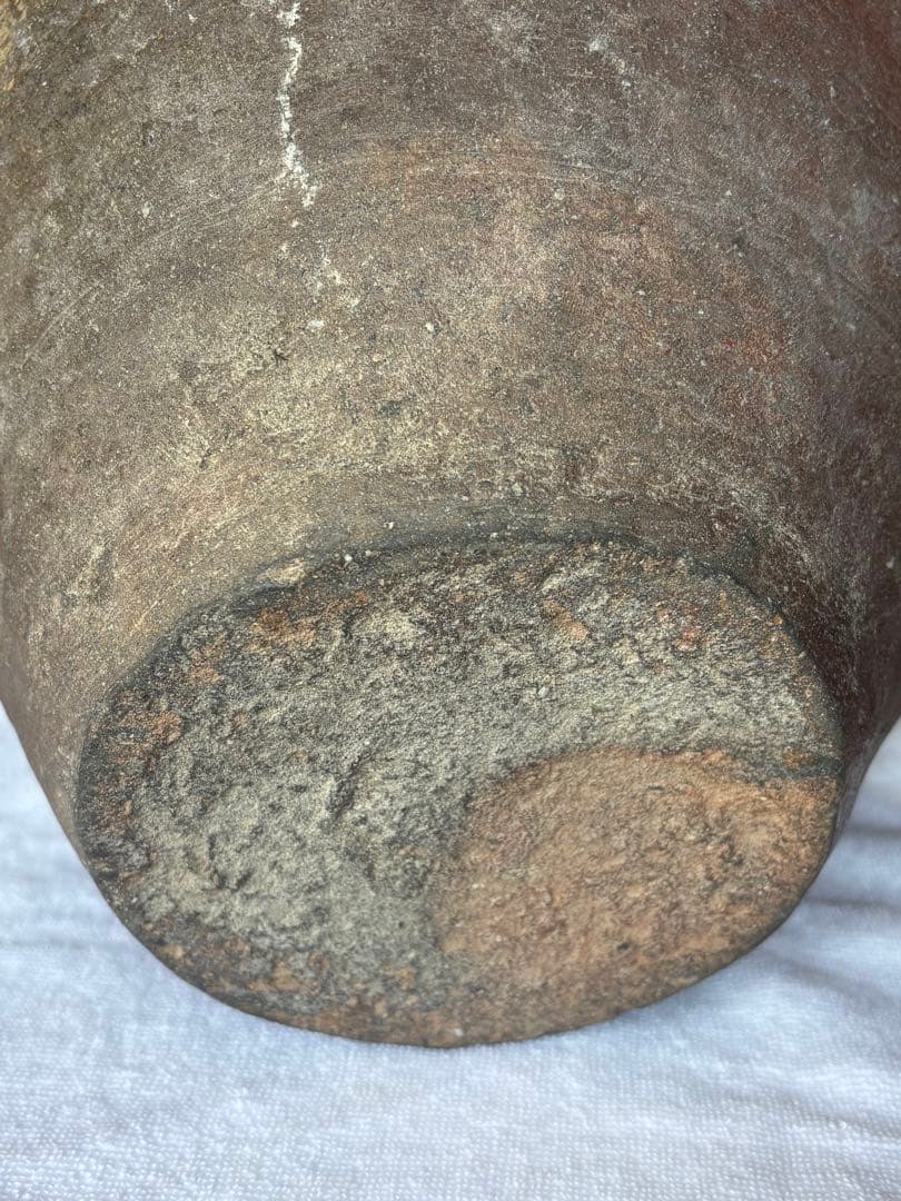 古常滑三耳壺　無釉焼き締め　古壺　欠けあり　 古美術　骨董品