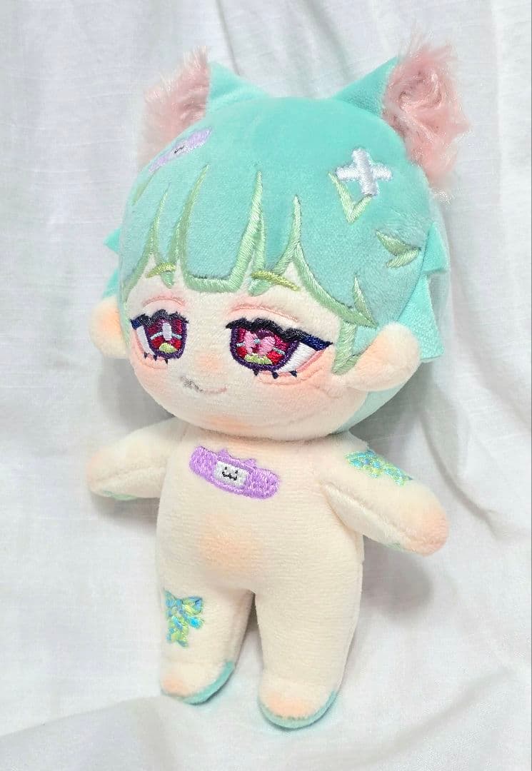【少難有り】 自作 無属性 ぬいぐるみ ぺたぺた絆創膏ネコ 15cm