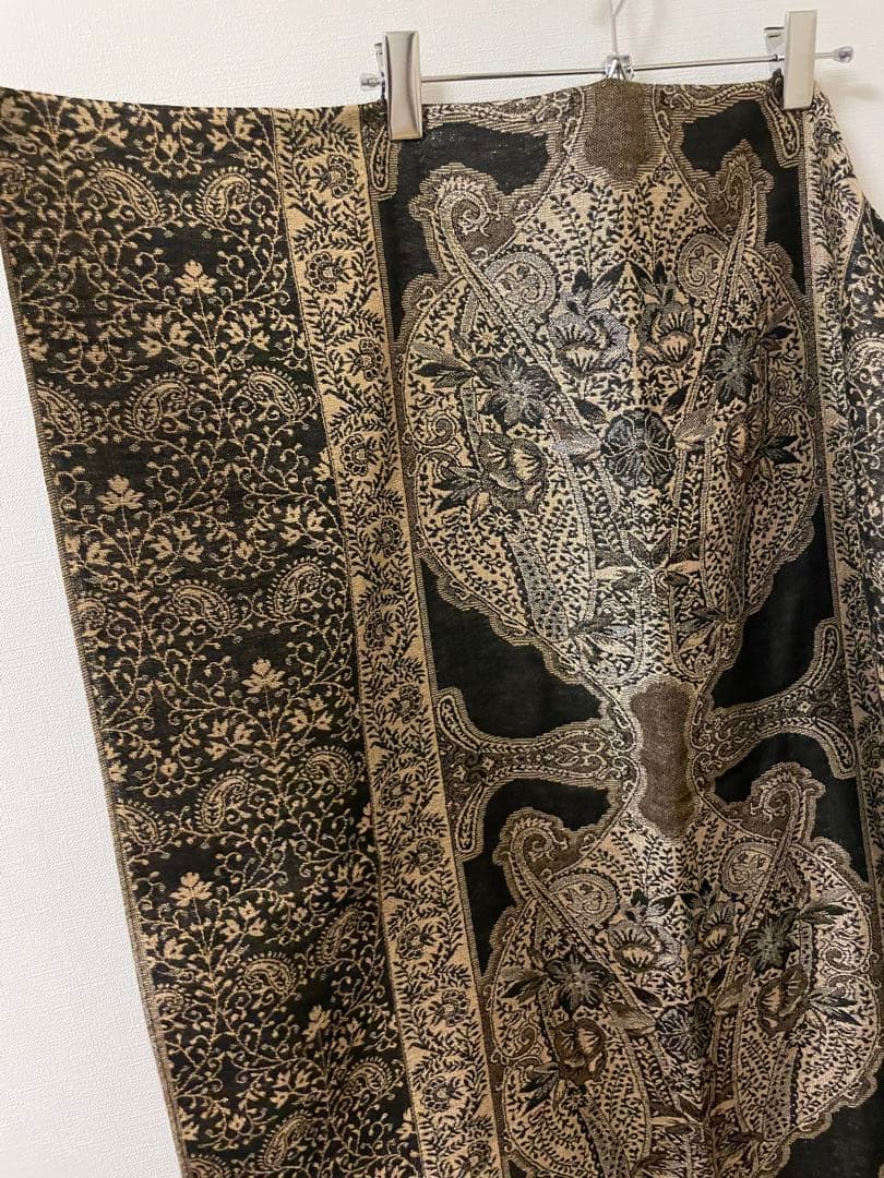 【新品】 ハンドメイド インテリア ストール 170×70cm 大判 黒×金