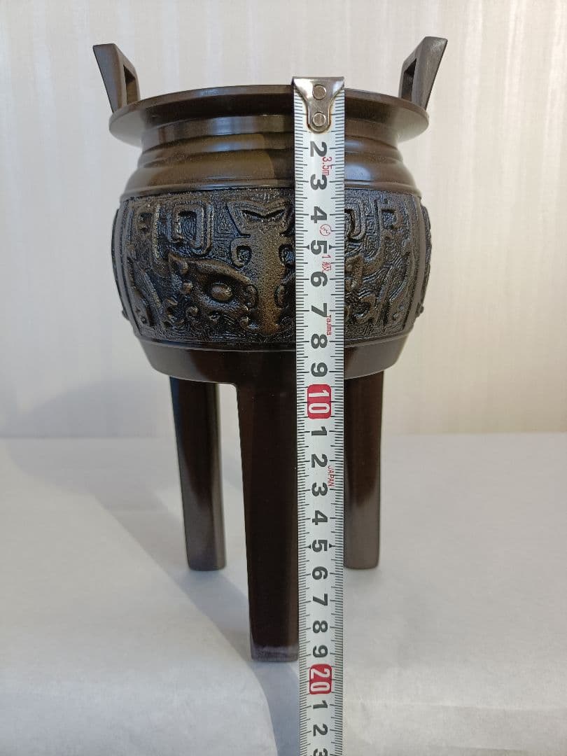 華道 龍生派鼎形 高岡銅器 花器