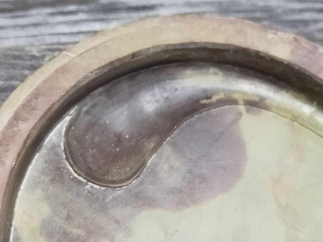 ♥未使用　中国　硯　φ１４０ｍｍ　書道具　骨董品