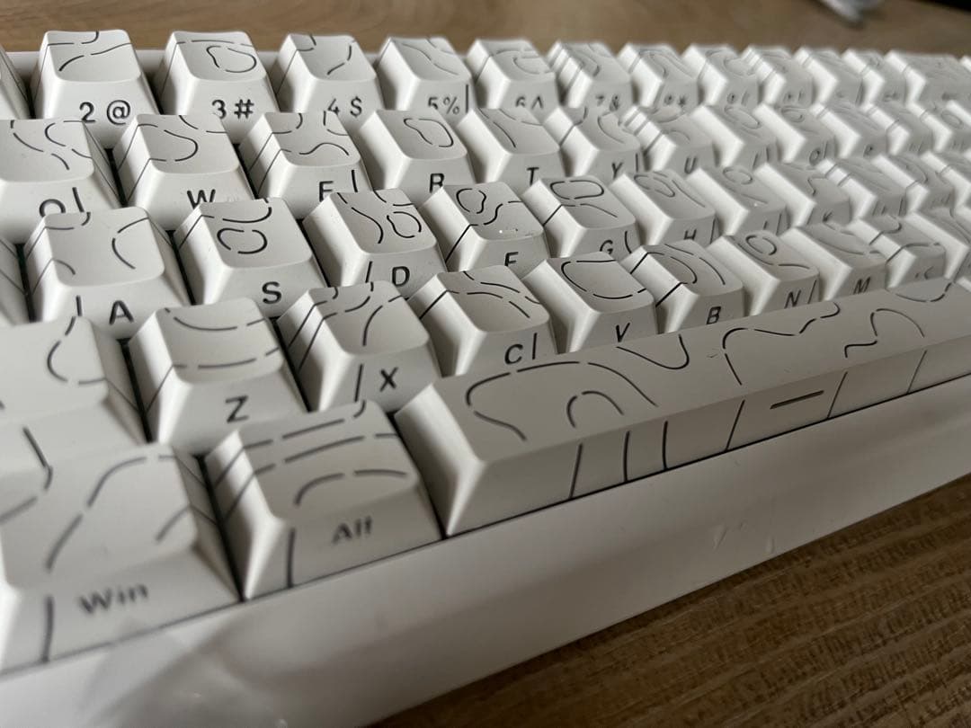 Attack shark x68prohe 等高線デザイン　ホワイト
