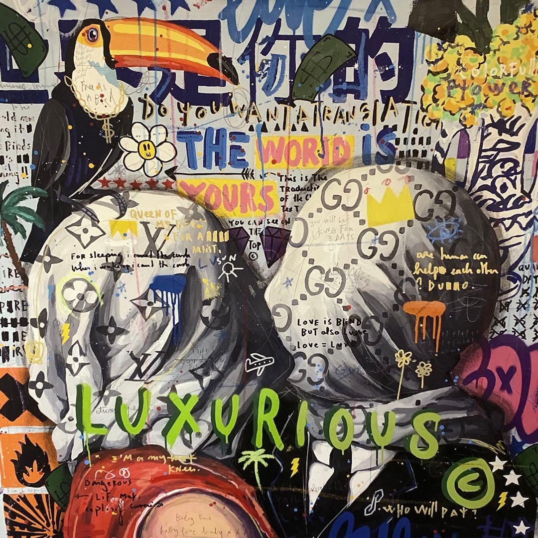 ルネ・マグリット　パロディー　アート　40×40cm インテリア　ブランドロゴ
