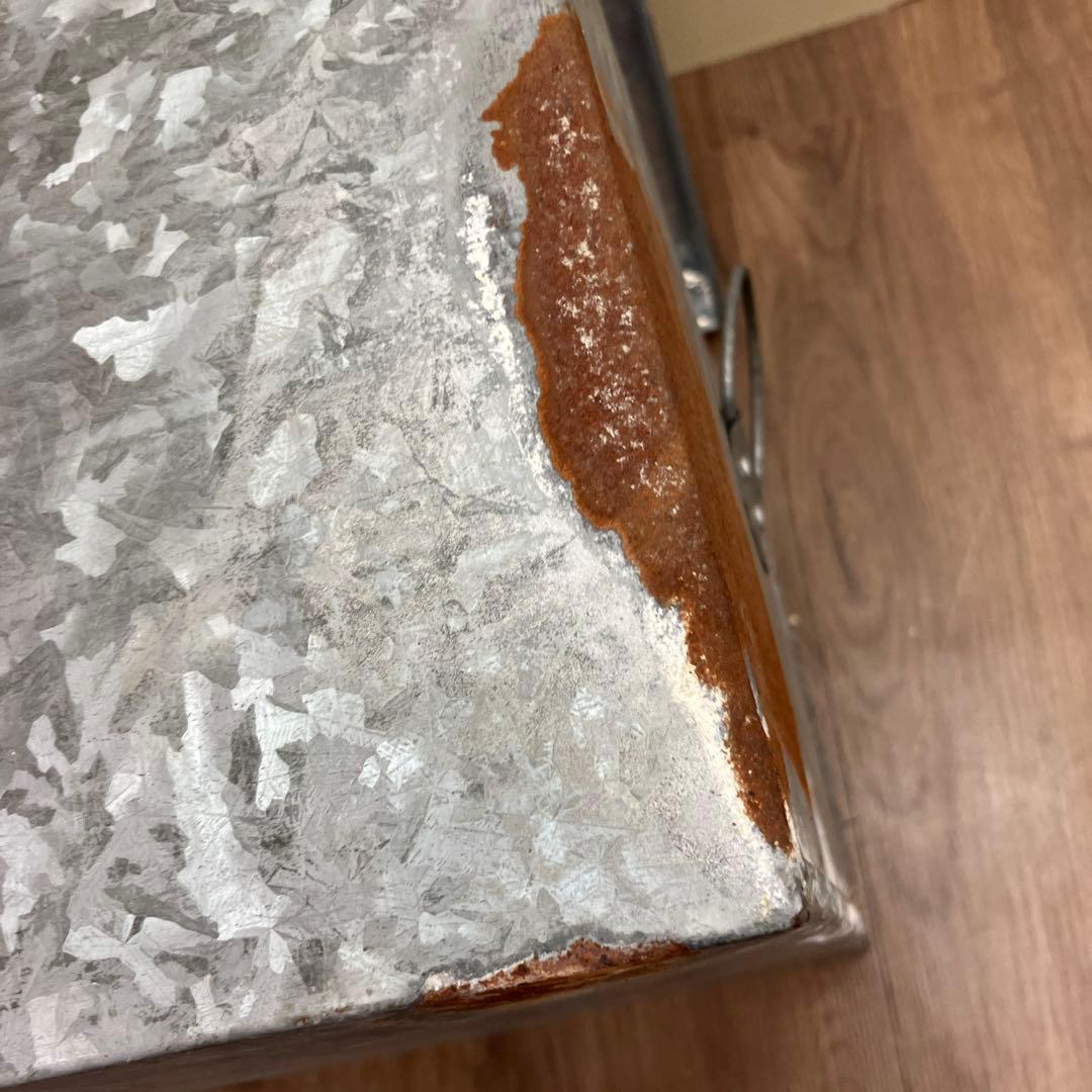 トタン 収納ボックス ブリキ 蓋付き 衣装ケース レトロ アンティーク 骨董