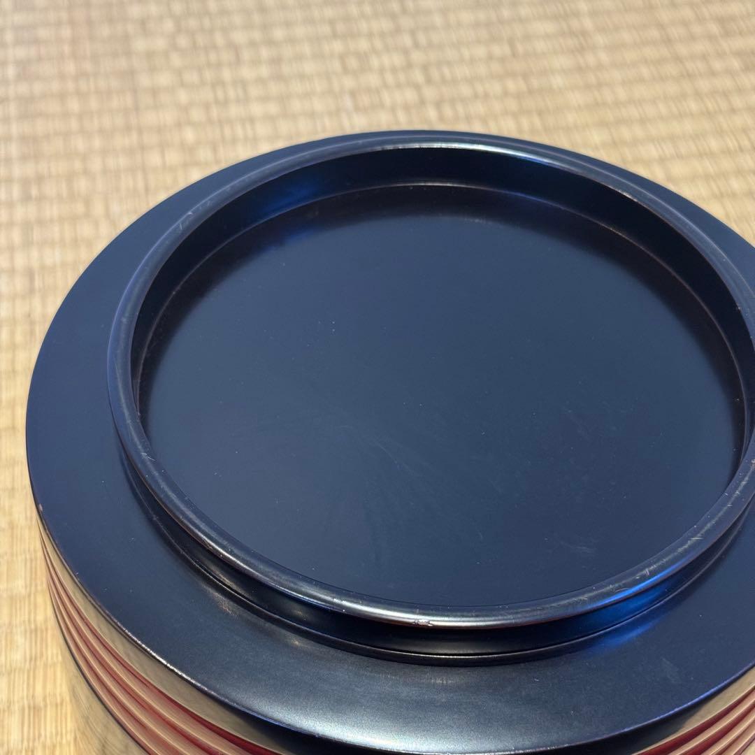 塗櫃 本堅地 飯器 丸盆 杓文字 共箱 木製漆器 茶懐石道具 / 輪島塗