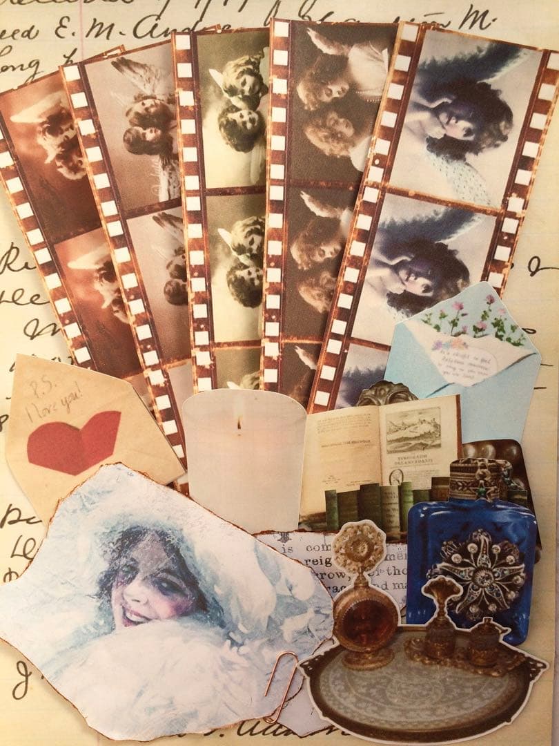 ✧1点物✧ステキな紙モノ✧二つ折りファイル✧vintage victorian✧