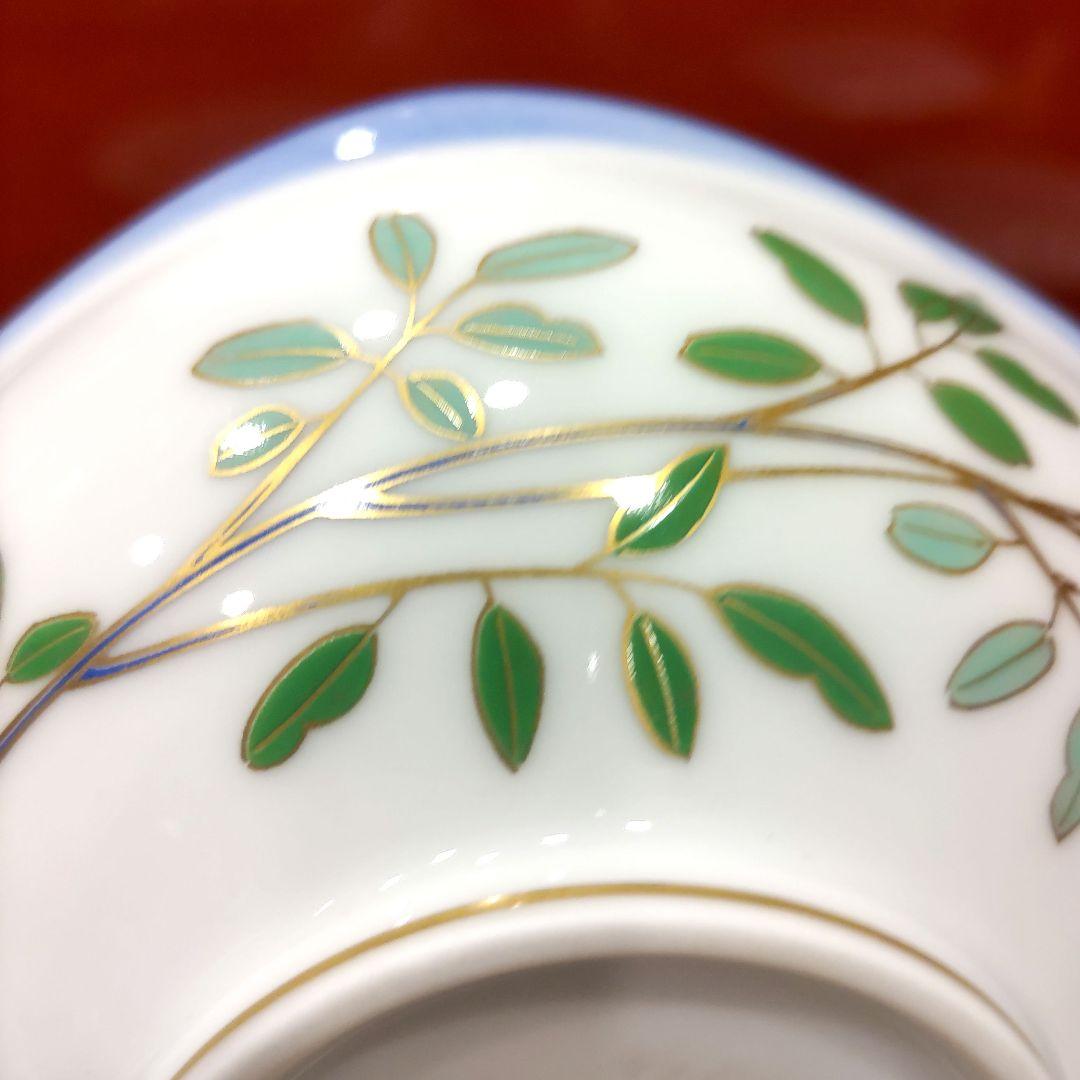 新品　香蘭社　吾亦紅小鉢　五角形お取鉢銘々皿　染錦金彩　５客　箱入り　しおり付