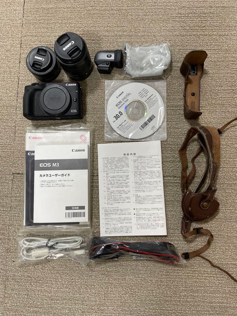 【良品】Canon EOS M3ミラーレス一眼 ダブルレンズEVFキット