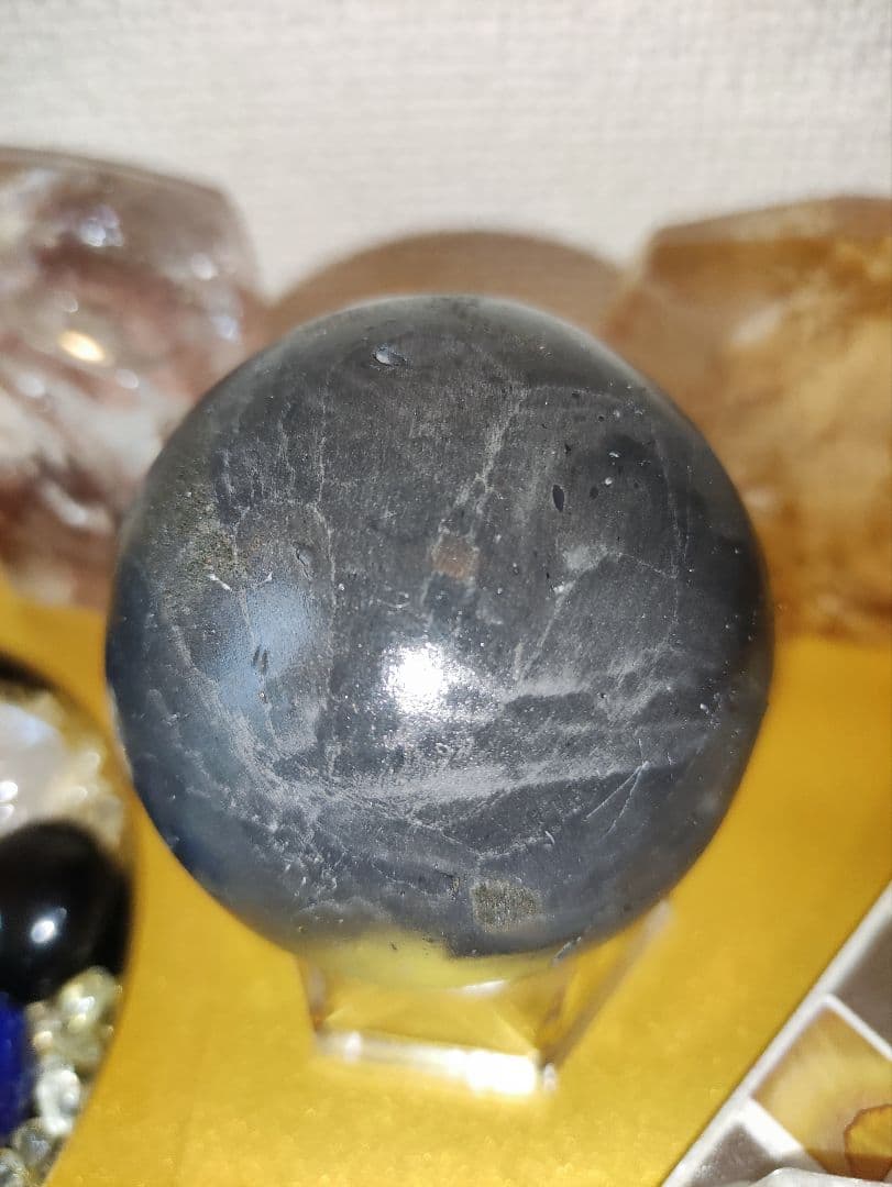 天然石 大玉アメジスト 笑い口 スフィア 6.3cm 63mm