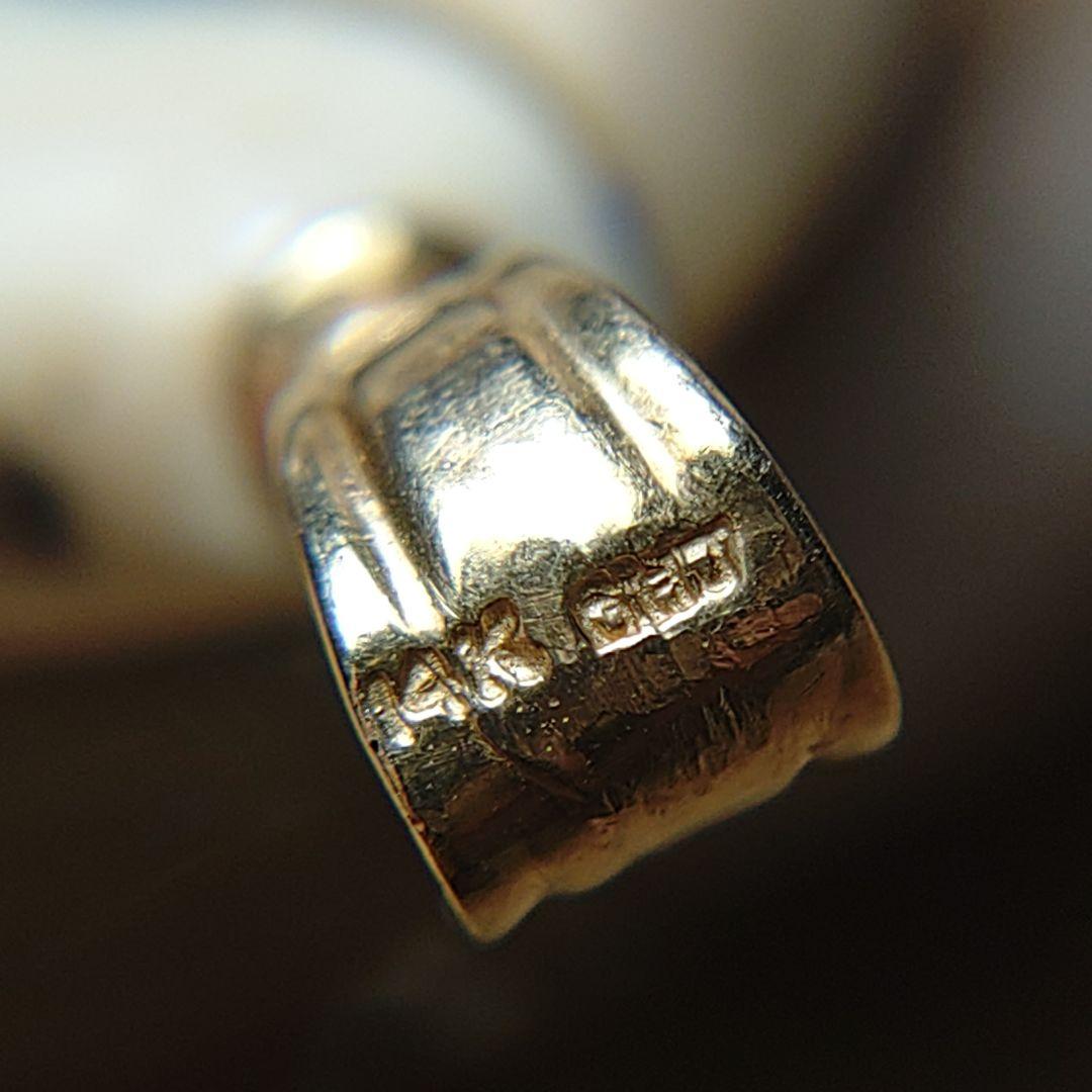 【希少】天然マンモス牙インレイペンダントトップ14K化石ターコイズカナダ金