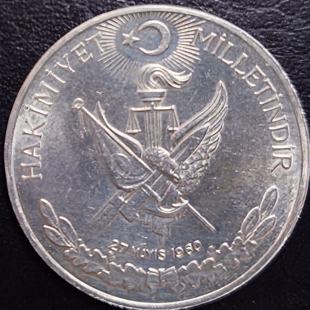1960年 トルコ銀貨 10リラ アタテュルク革命記念銀貨 silver830