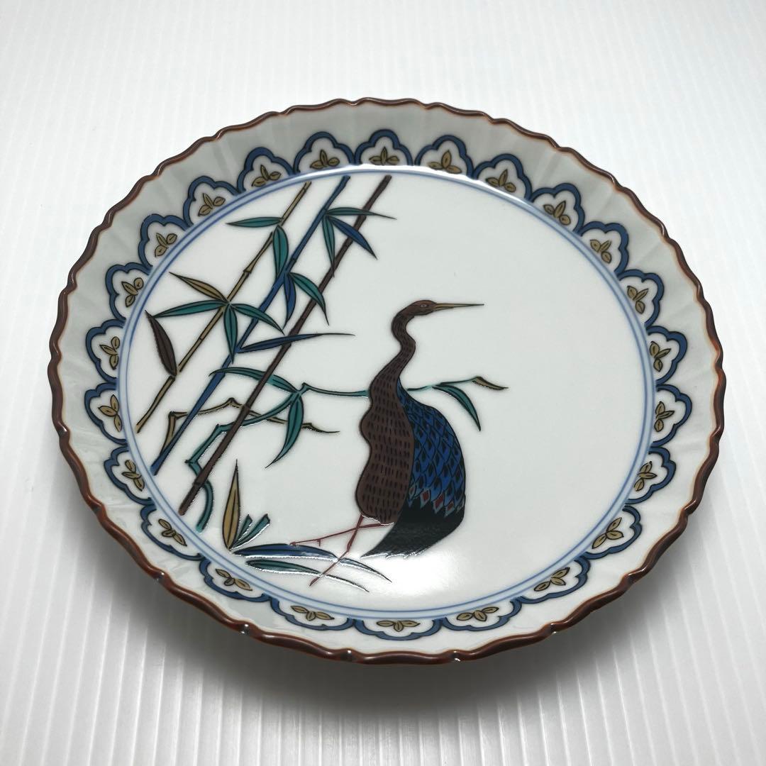 新品未使用 九谷焼 青郊窯 花鳥絵変わり 絵変わり 5.5号皿揃 銘々皿 ５客