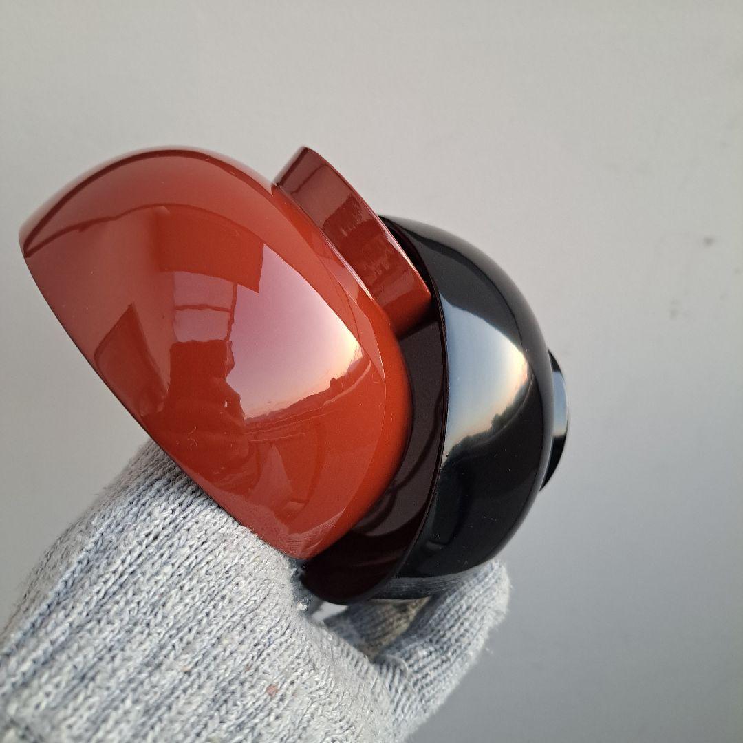 【秋田県　川連漆器　夫婦椀&夫婦箸セット】天然木製　布袋型　未使用品