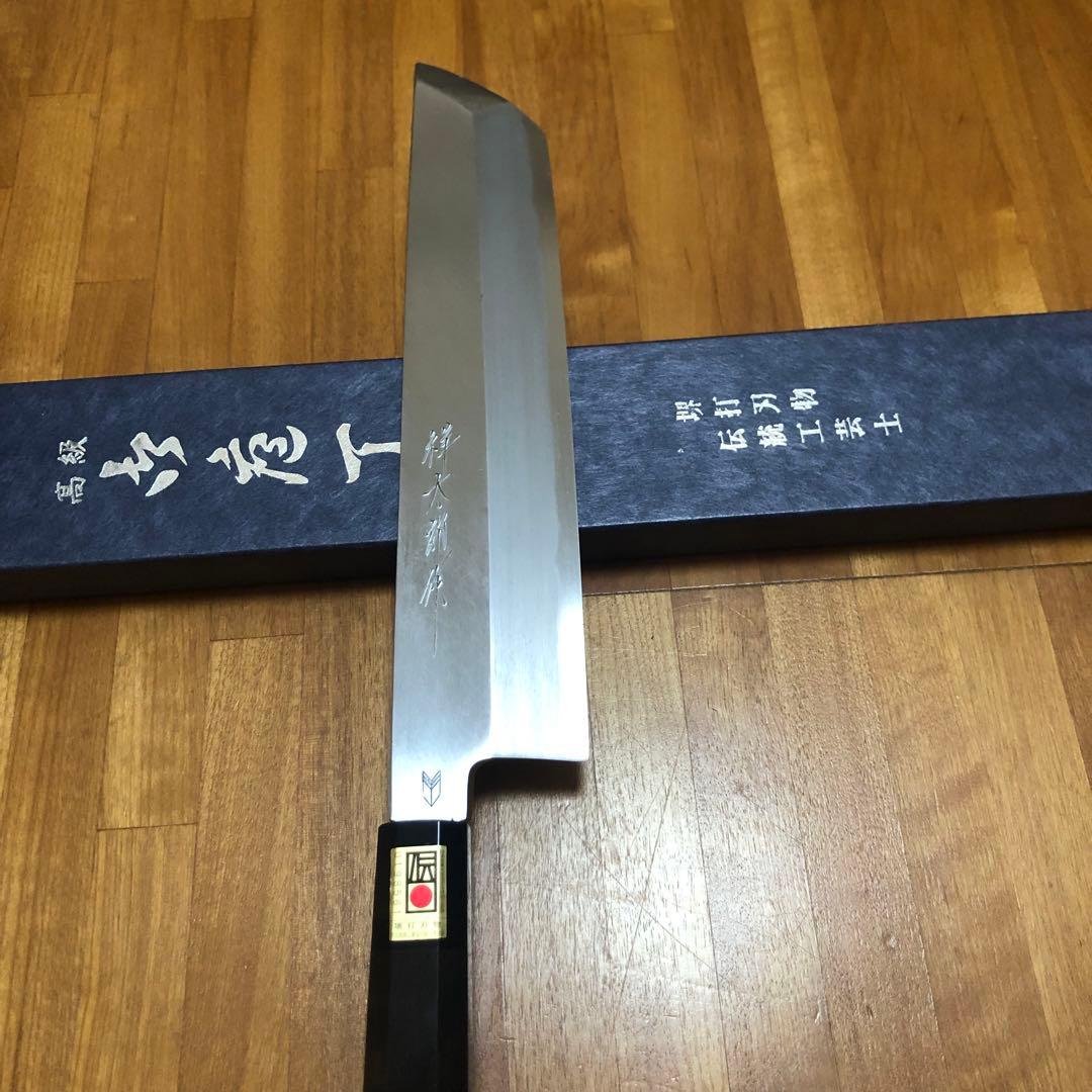 【堺打刃物】骨切270mm 白二鋼　伝統工芸士野村祥太郎作 黒檀八角水牛柄