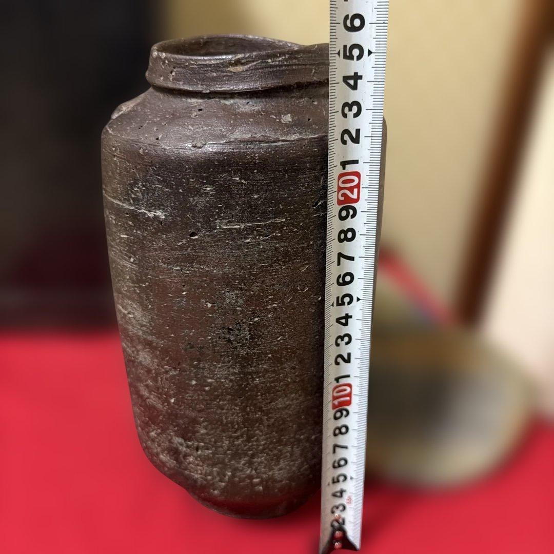 骨董・茶道具江戸時代古い 南蛮焼 古南蛮　花入 花道 華道