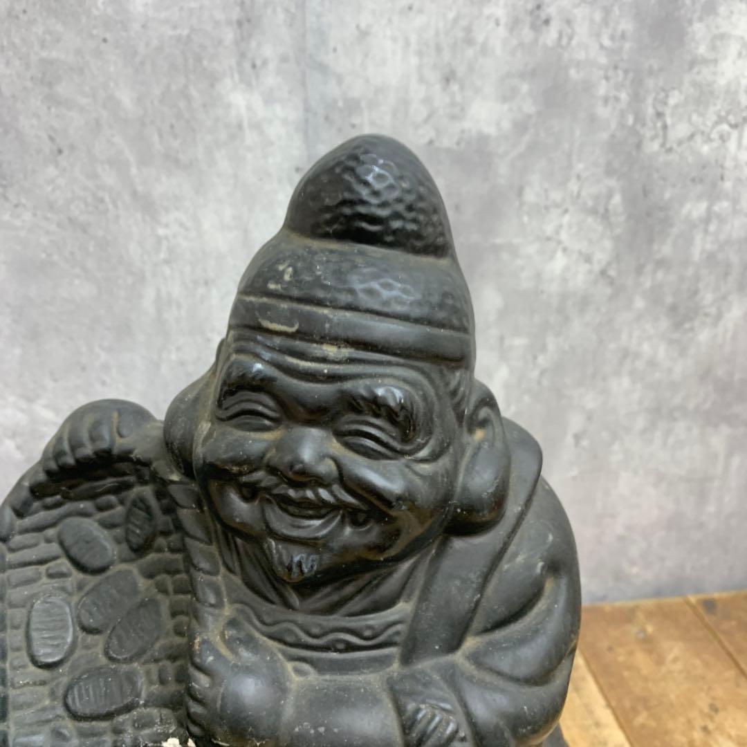 E-4 【極美品】恵比寿大黒 置物 縁起物 二柱セット 七福神 時代物 骨董 開
