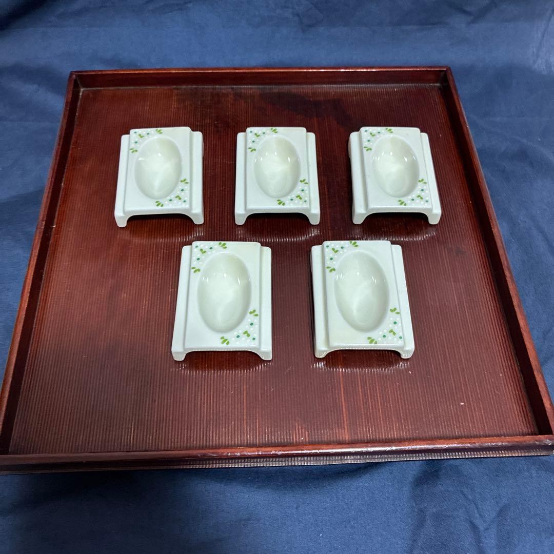 希少品　珍味入れ　カマクラ型　乾山写し　5客