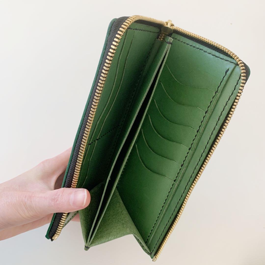 革財布　カービング　ハンドメイド