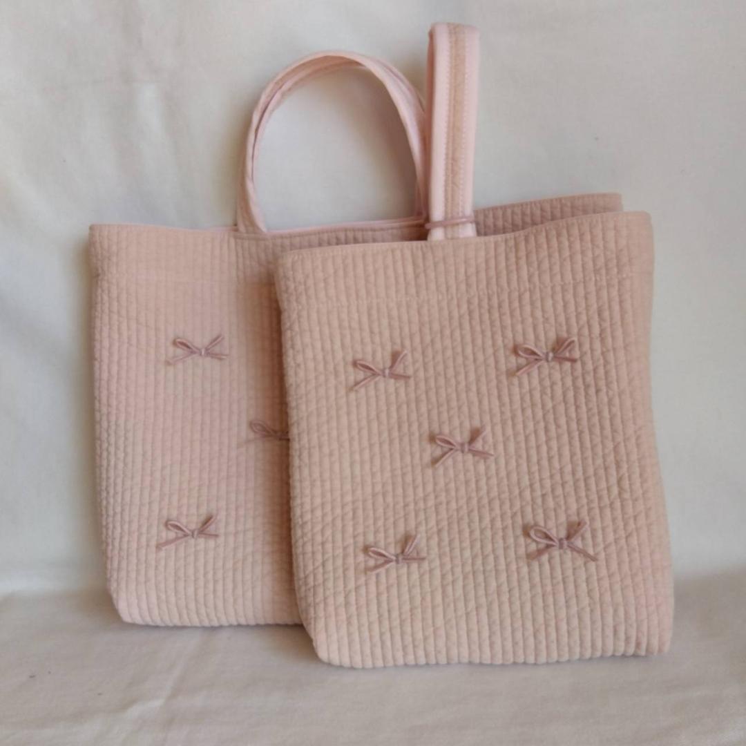 ☆レッスンバッグ 上履き入れ 2点セット☆ ダークグレー♡ ヌビバッグ 入学