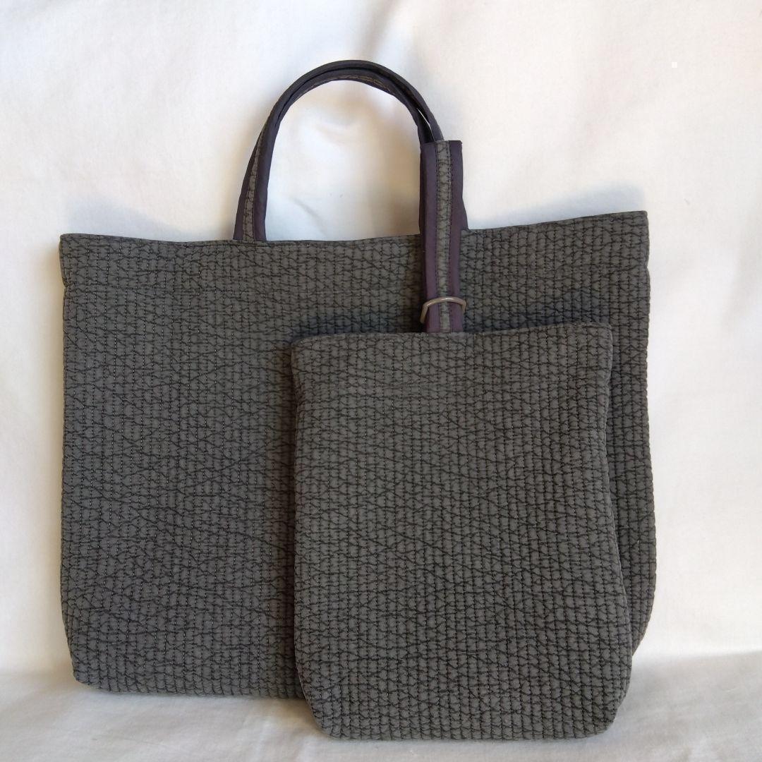 ☆レッスンバッグ 上履き入れ 2点セット☆ ダークグレー♡ ヌビバッグ 入学