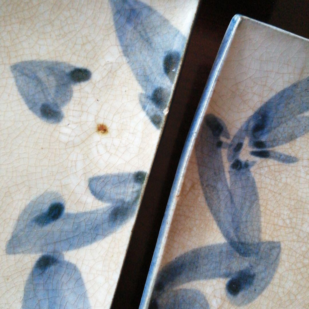 瀬戸焼　あつもり草柄刺身皿醤油皿揃　10客　大正～昭和中期
