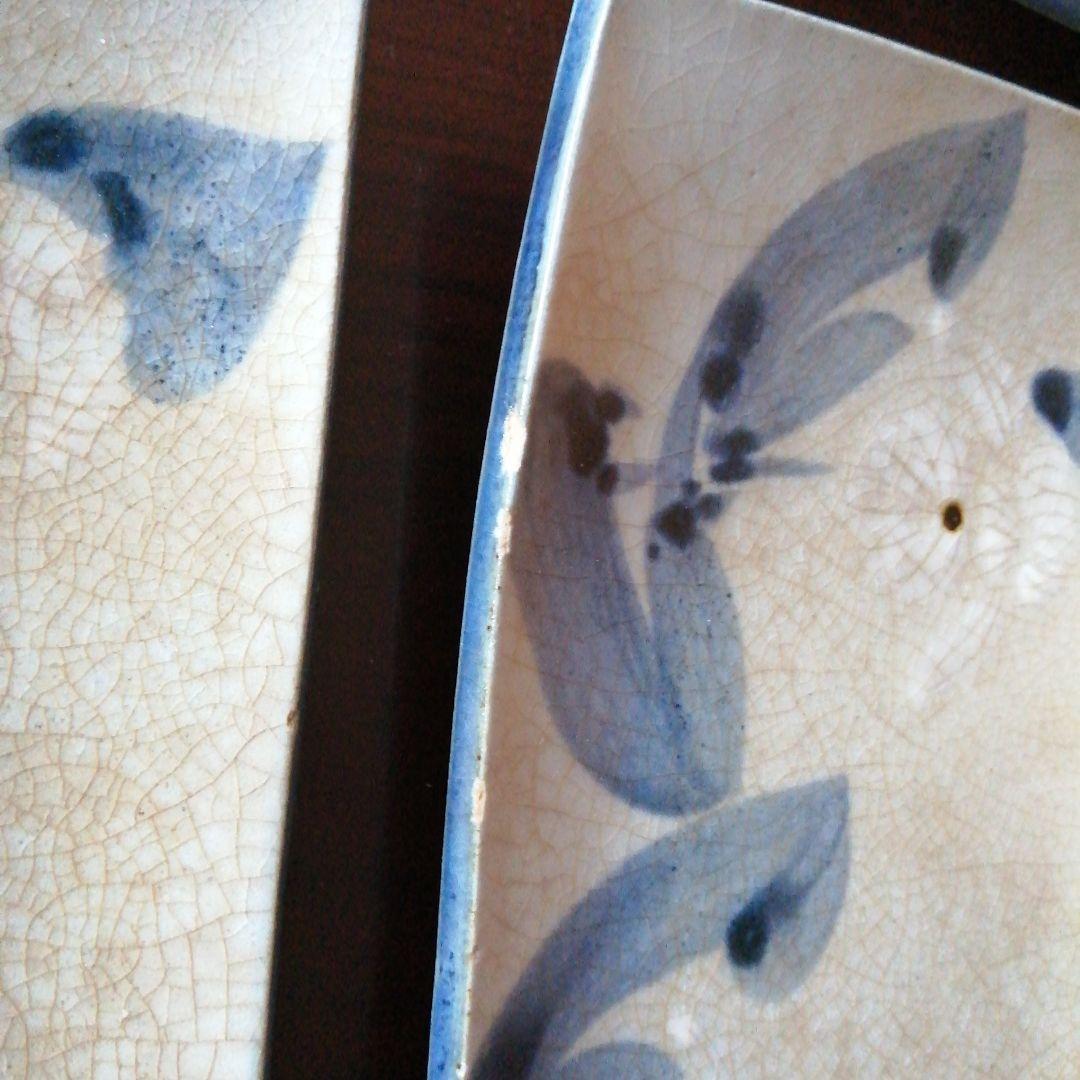 瀬戸焼　あつもり草柄刺身皿醤油皿揃　10客　大正～昭和中期
