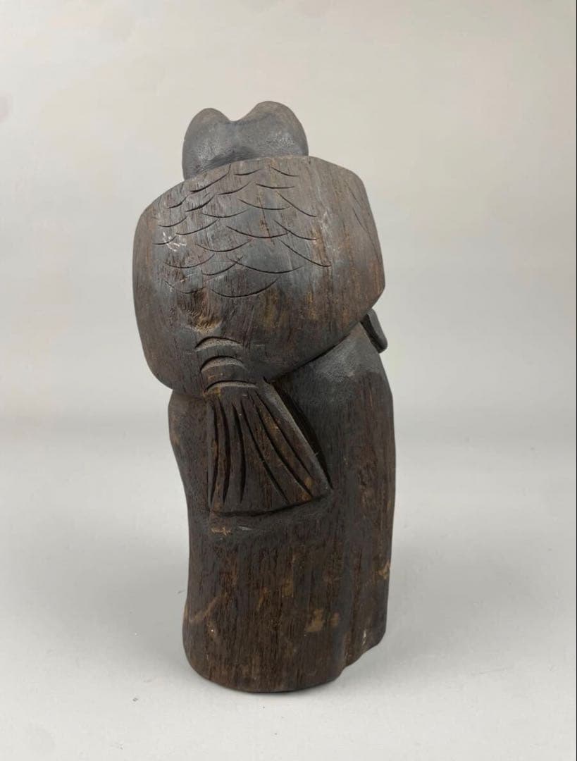 初出し 李朝工芸 李朝時代 古木製 彫刻 置物 鳥 魚 仏像 オブジェ 希少うぶ