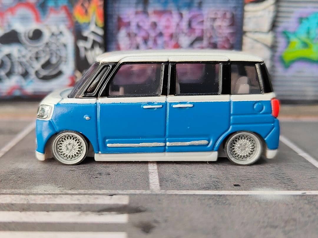 トミカ改造 ダイハツ ムーヴ キャンバス 全塗装☆深リムホットウィール