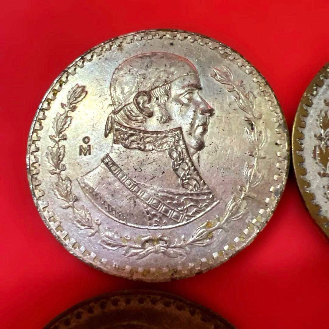 【銀貨】メキシコ合衆国 1ペソ銀貨 ホセ・マリア・モレロス記念銀貨　4枚セット