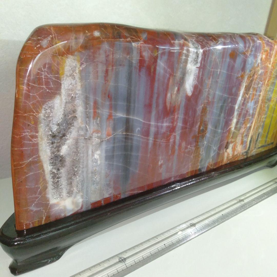 赤玉石　珪化木　大型　ジャスパー　台付き１個