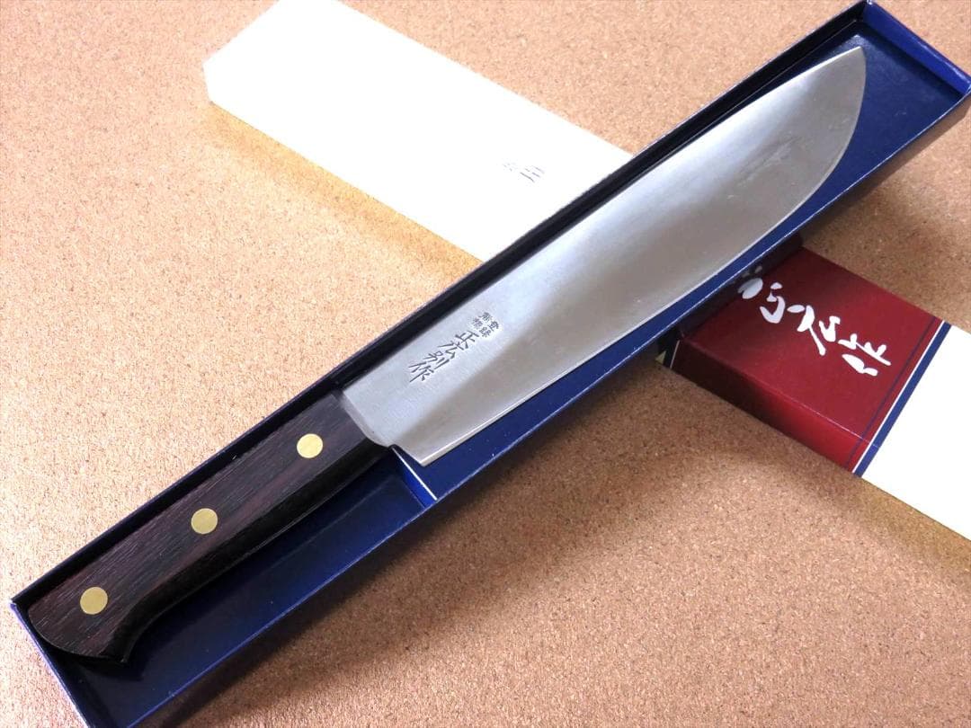 関の刃物 頭オトシ 235mm 正広別作 ハガネ 特殊包丁 肉解体 右利き 片刃