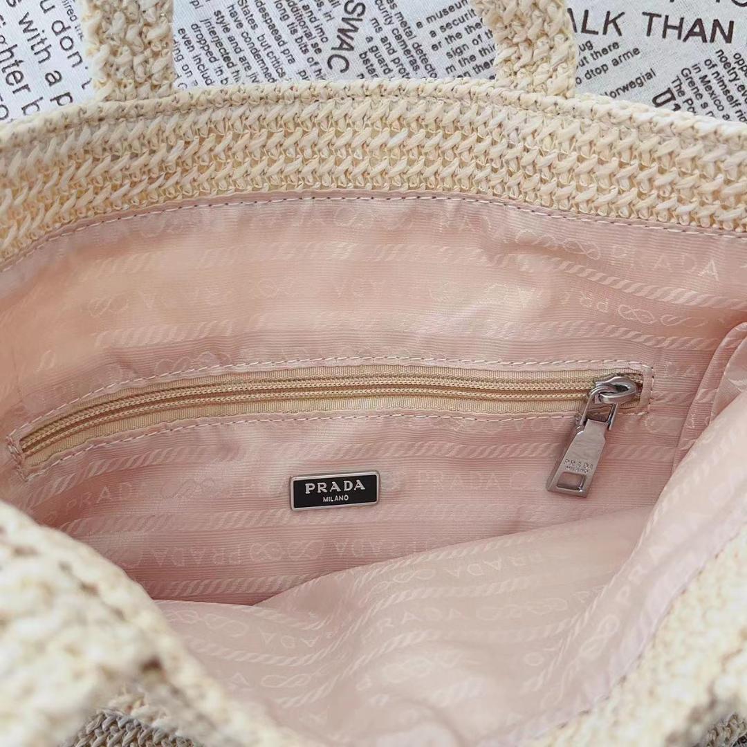PRADA プラダ ラフィア トートバッグ トートバッグ*41×31×15cm