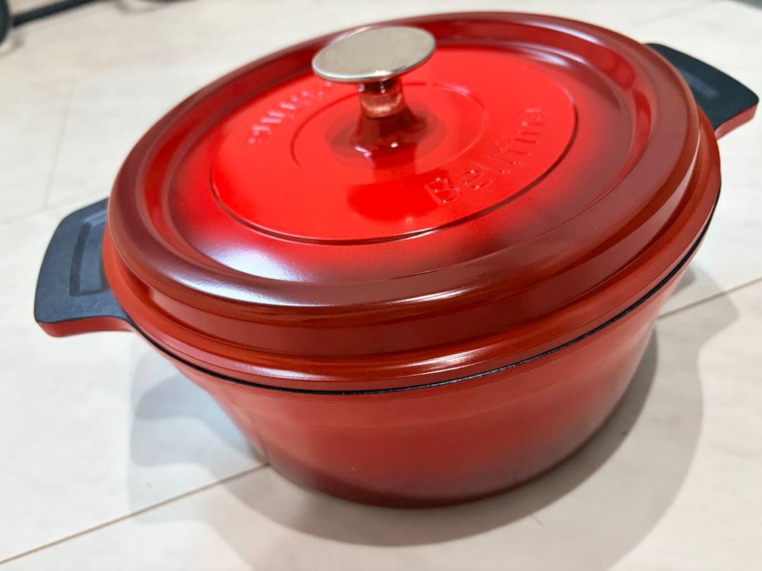 【未使用】ベルフィーナ 無水鍋 20cm レッド