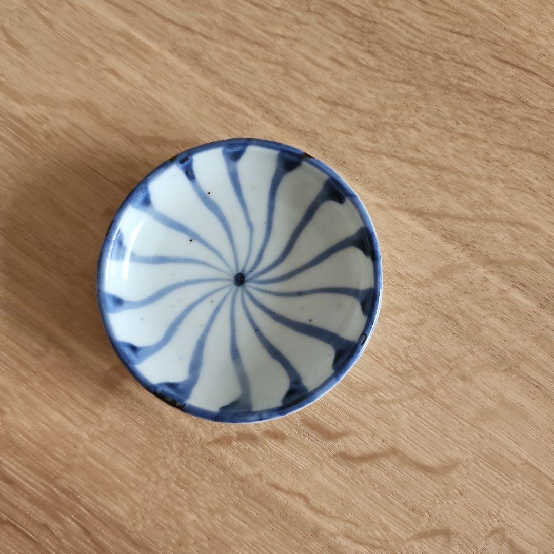 古伊万里染付　古い小皿　ねじり文　五枚