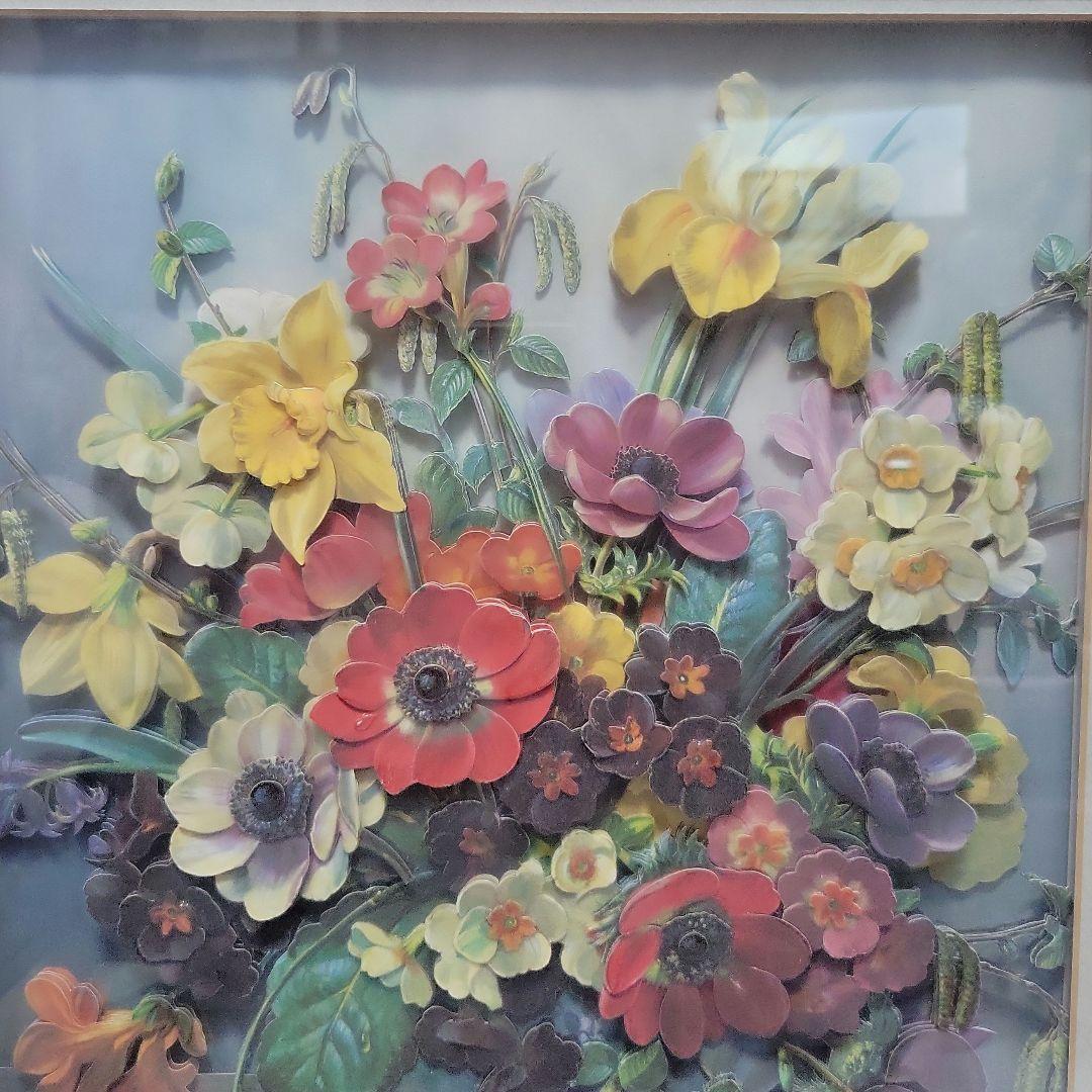 英国製 Asmara RCAM4677 シャドーボックス 花 額装 3Dアート