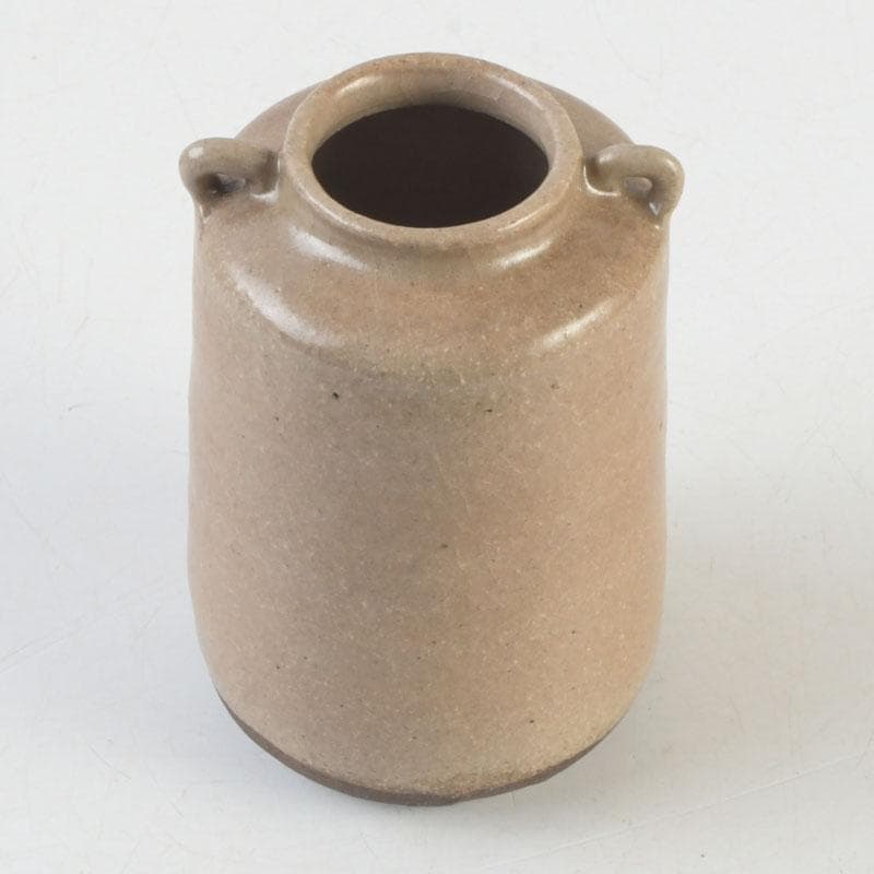 茶道具　瀬戸焼　古瀬戸　染付渦文　耳付茶入　時代箱　V　9950