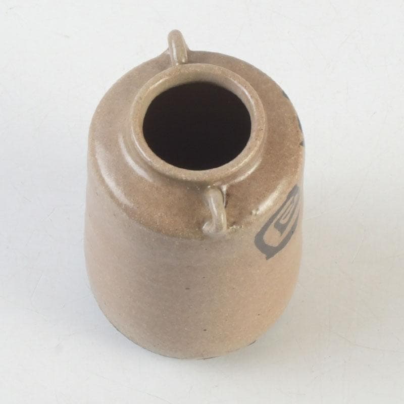 茶道具　瀬戸焼　古瀬戸　染付渦文　耳付茶入　時代箱　V　9950