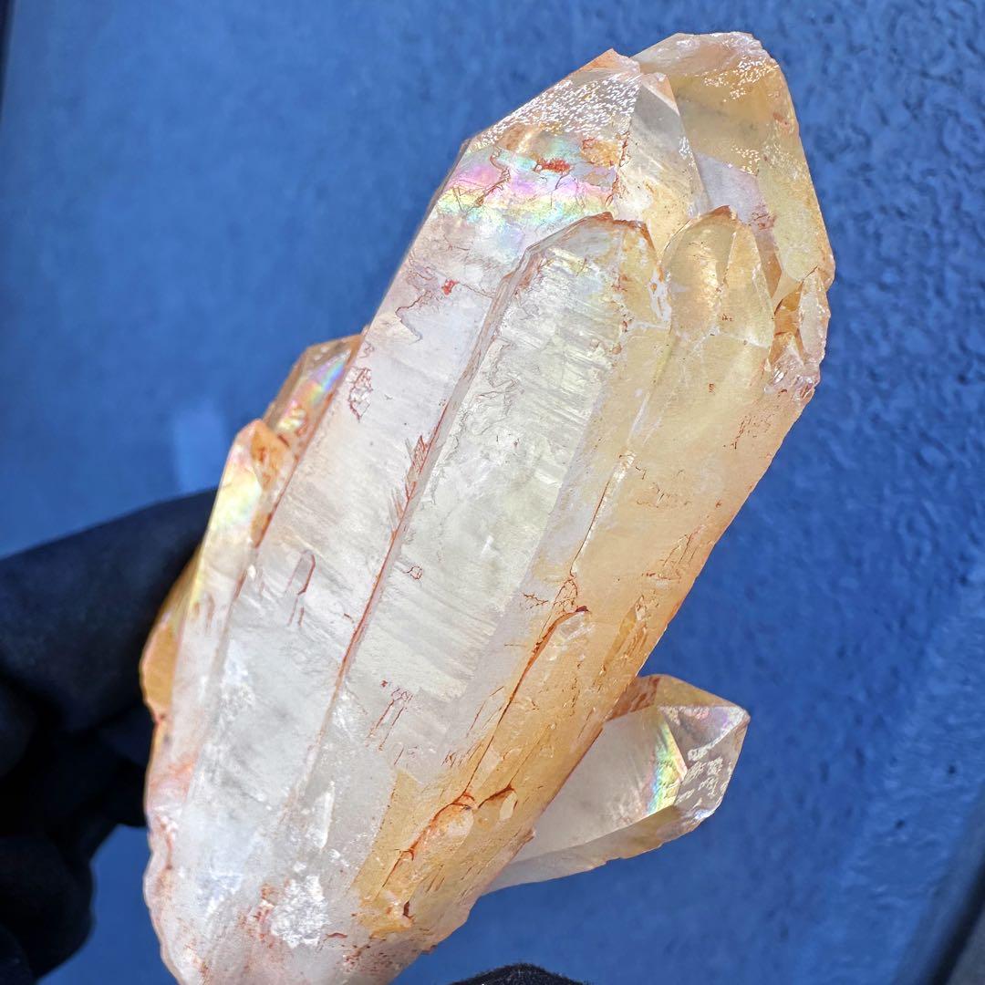 希少 極上❗️ヒマラヤ ゴールデンヒーラー クラスター 水晶癒し天然石A1603