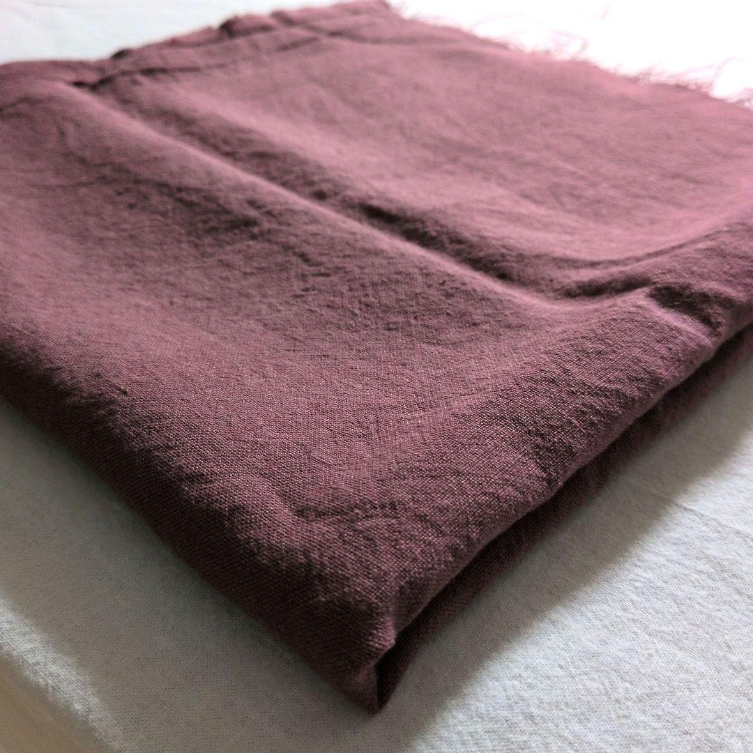 ハンドメイド　リネンバッグ　刺繍バッグ 大きいサイズ　インクブルー