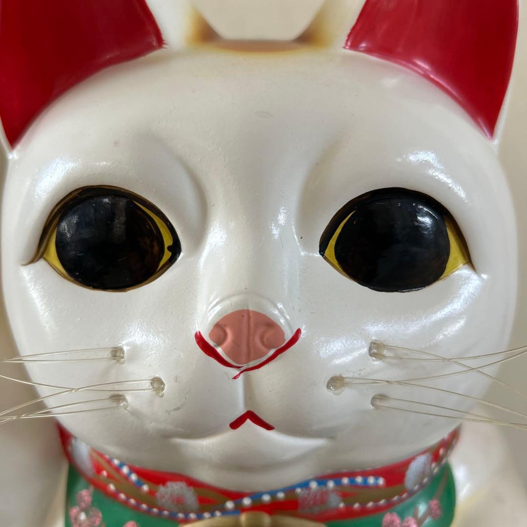 【送料込み】大きめ 38㎝ 招き猫 2体セット　置物 陶器製