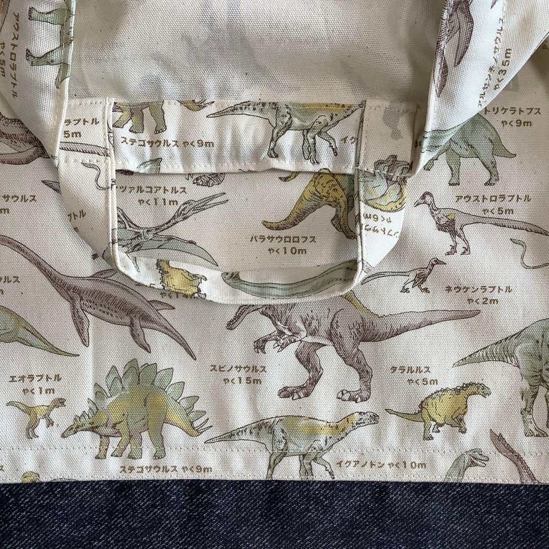 恐竜図鑑 アイボリ 35×30 体操服袋 体操服入 小学校 幼稚園 男の子
