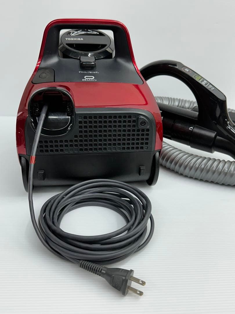 中古　掃除機　本体　東芝 VC-CF31 サイクロン 赤　ダスト　ホースセット