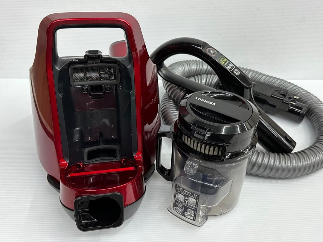 中古　掃除機　本体　東芝 VC-CF31 サイクロン 赤　ダスト　ホースセット