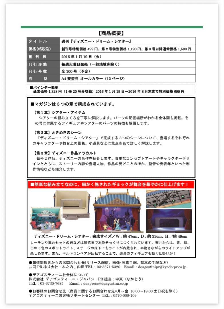 ディズニー・ドリーム・シアター　デアゴスティーニ　全100号　完成品