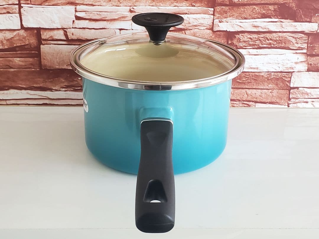 【美品】LE CREUSET 片手鍋 ソースパン ターコイズブルー