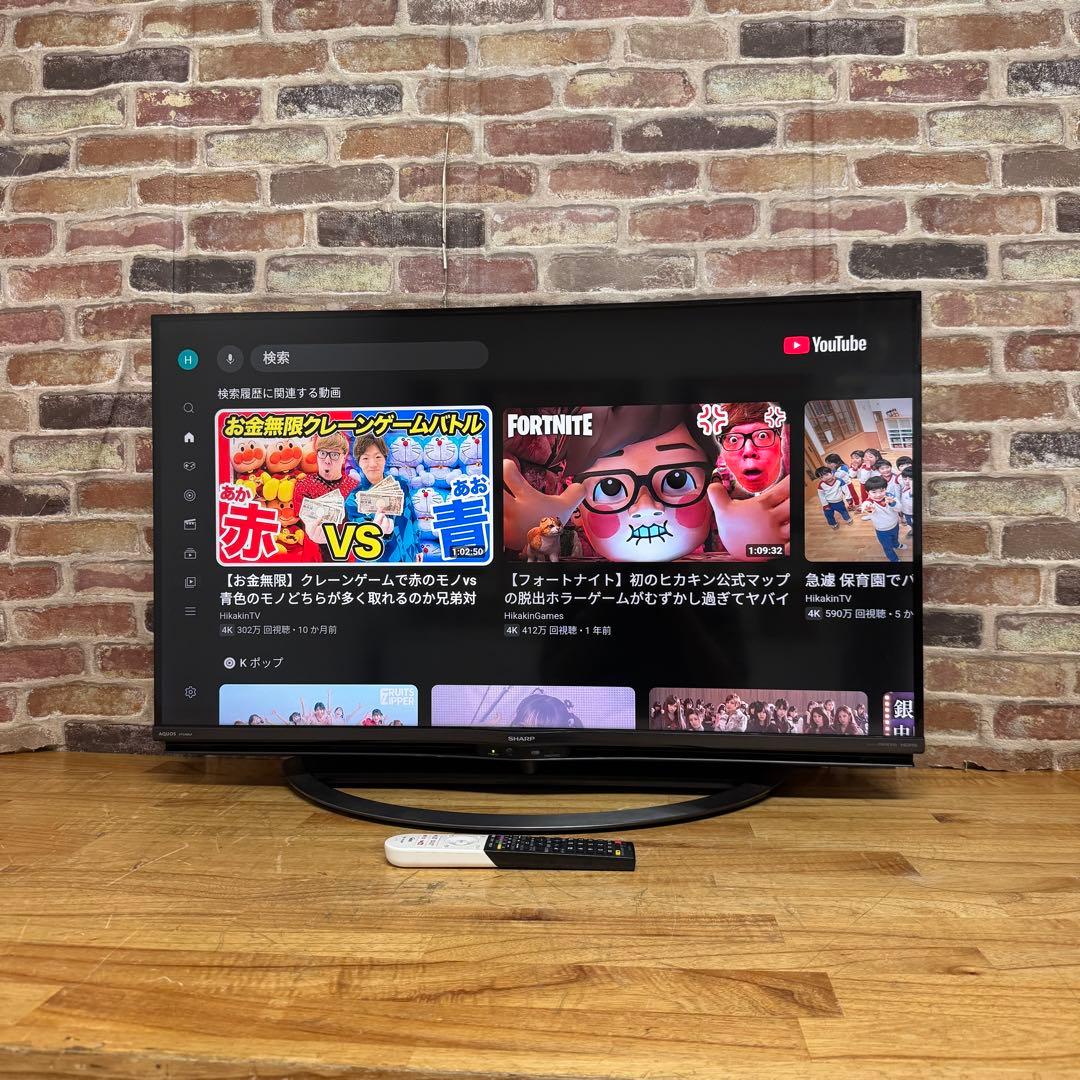 シャープ 40V型 4K液晶テレビ AQUOS 4T-C40AJ1 動画アプリ○