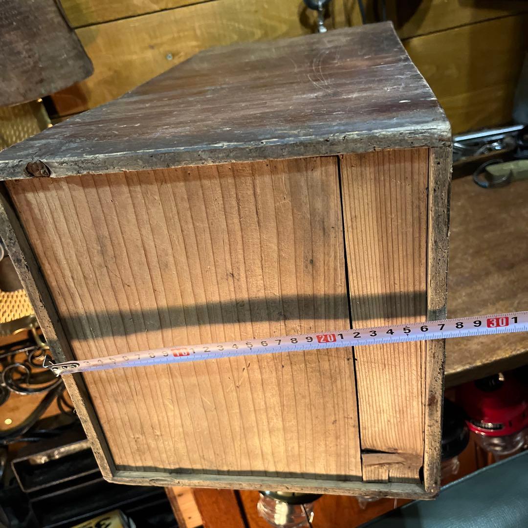 アンティーク木製ランタンスタンド 収納付き