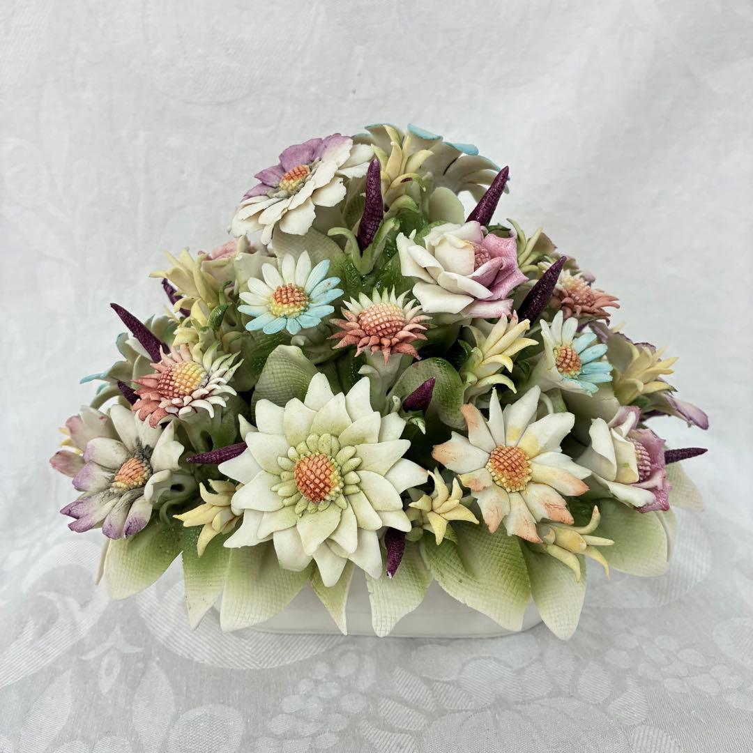 【Capodimonte】イタリア製 カポディモンテ 陶花 置物 インテリア