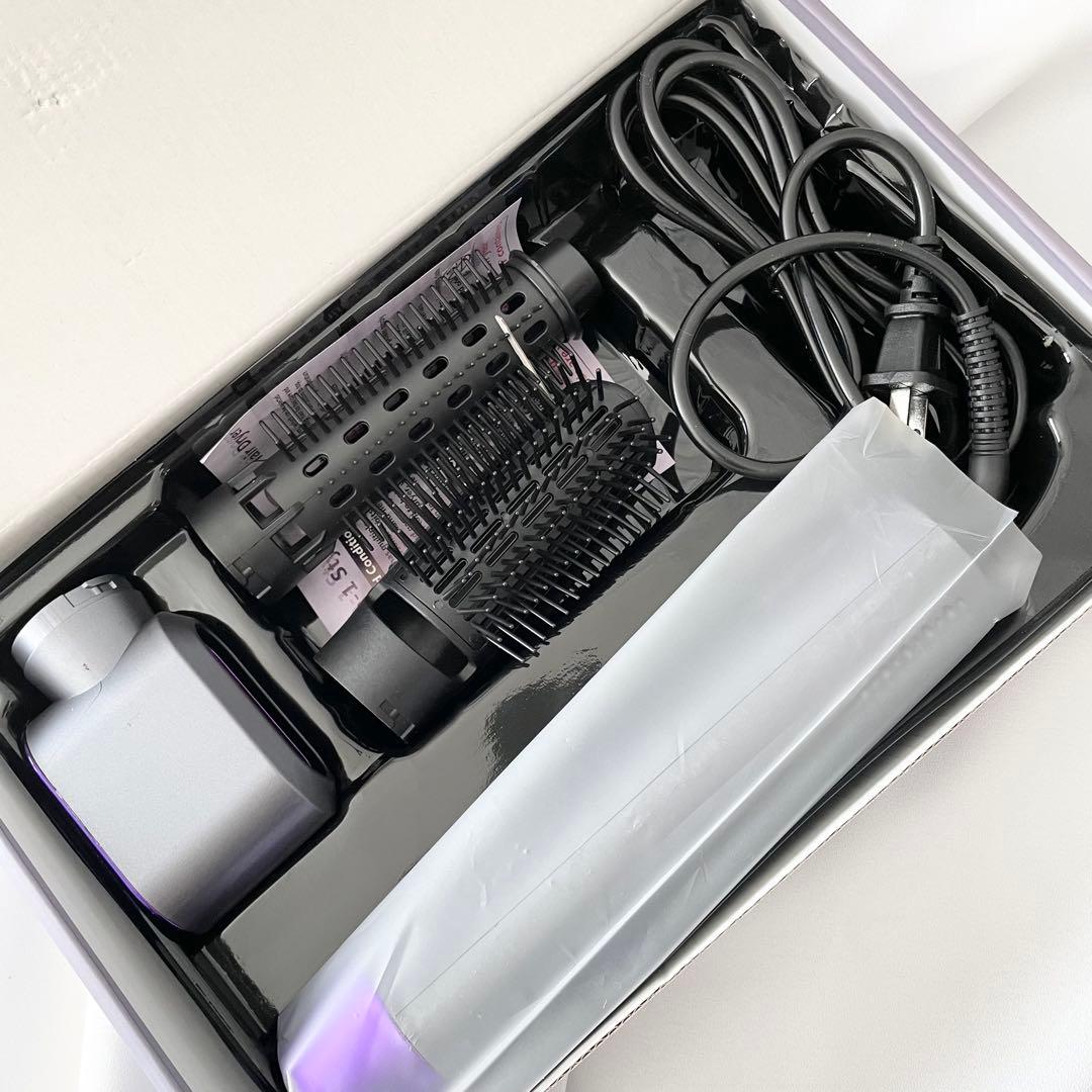 大人気ドライヤー　ヘアドライヤー　ブラシ　カール　ヘアケア　多機能　ホットカラー